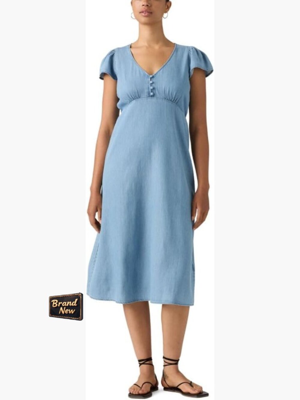 Levi's Lilith Midi Dress - A-Line Fit Sleeveless Button Front